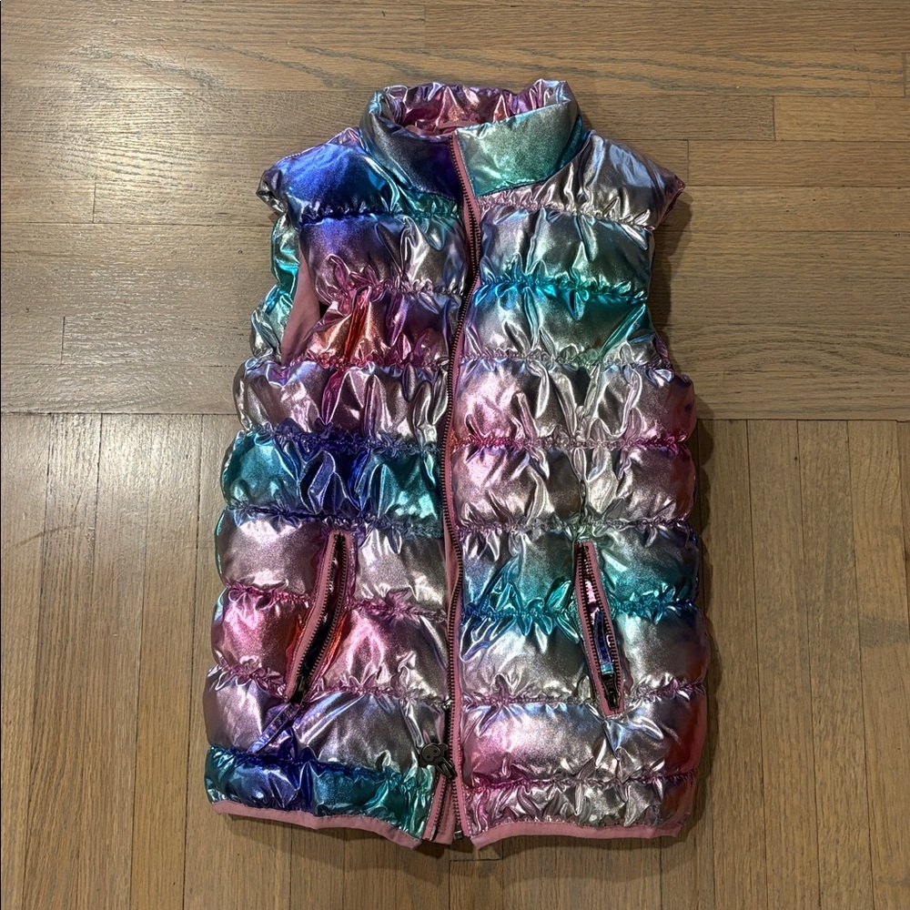 Appaman apex metallic rainbow puffer vest